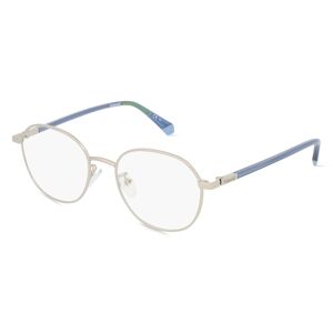 Safilo Polaroid PLD D456/G Unisex-Brille inkl. Gläser Vollrand Panto Metall-Gestell 51mm/19mm/145mm, silber