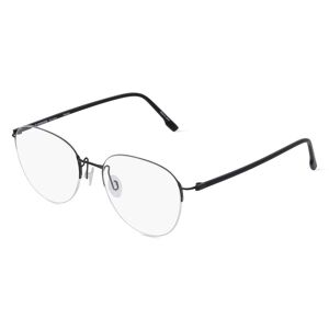 De Rigo Rodenstock 7140 Unisex-Brille inkl. Gläser Halbrand Rund Metall-Gestell 52mm/18mm/140mm, schwarz