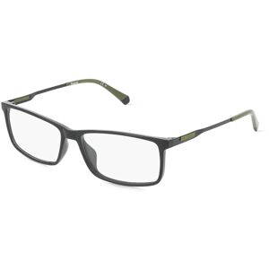 Safilo Polaroid PLD D479/G Herren-Brille inkl. Gläser Vollrand Rechteckig Kunststoff-Gestell 55mm/15mm/145mm, schwarz