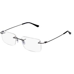 Fielmann ROW Fielmann TITANIUM 203 CL Herren-Brille inkl. Gläser Randlos Eckig Titan-Gestell 53mm/19mm/140mm, grau