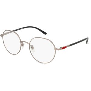 Kering Eyewear Gucci GG1349O Unisex-Brille inkl. Gläser Vollrand Rund Metall-Gestell 53mm/20mm/145mm, silber