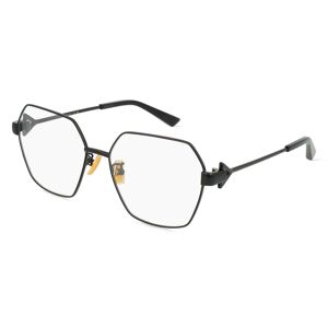 Kering Eyewear Bottega Veneta BV1224O Unisex-Brille inkl. Gläser Vollrand Achteckig Metall-Gestell 57mm/16mm/145mm, schwarz