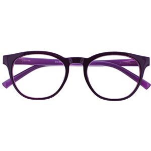 Opulize Blu-Lesebrille Blaulichtfilter Cool Rund Rahmen Federscharniere Verbessern Den Schlaf Computer Gaming Entspiegelt Lila Herren Damen B5-5 +1.50