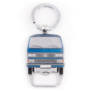 BRISA VW Collection Volkswagen Schlüssel-Anhänger-Ring Schlüsselbund-Accessoire Keyholder mit Bier-Flaschen-Öffner im T3 Bulli Bus Design (Bus Front/Blau)