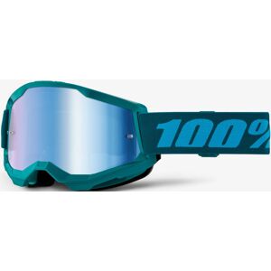 100% Strata 2 Essential Chrome Motocross Brille  Grün Blau