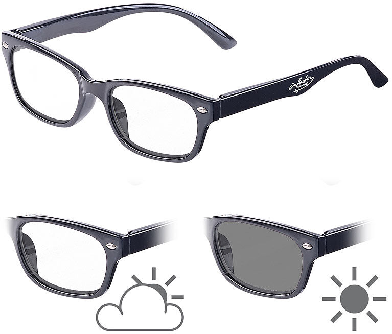 infactory Selbsttönende Lesebrille mit UV-Schutz 400, +1,0 Dioptrien