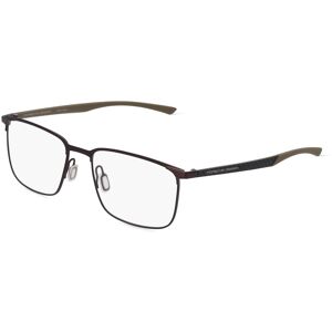 De Rigo Porsche Design 8753 Unisex-Brille inkl. Gläser Vollrand Rechteckig Metall-Gestell 55mm/18mm/140mm, braun