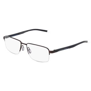 De Rigo Porsche Design 8747 Unisex-Brille inkl. Gläser Halbrand Rechteckig Metall-Gestell 56mm/17mm/145mm, braun