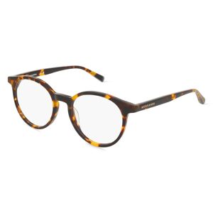 Scotch & Soda 3021 Unisex-Brille inkl. Gläser Vollrand Rund Acetat-Gestell 49mm/18mm/140mm, braun