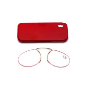 My Store Pince-nez læsebriller rammeløse forstørrelsesglas, grad: +250(rød)