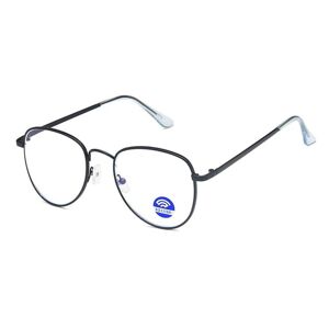 Megabilligt Oval computer briller med blåt lysfilter uden styrke - sort