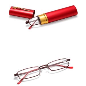 Floveme Gennemtænkte læsebriller med praktisk etui (+1,0-+4,0) Röd +1.5