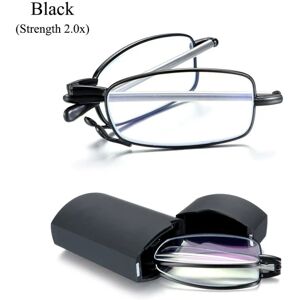 Sammenfoldelige læsebriller Presbyopia Briller SORT STYRKE Black Strength 2.0x-Strength 2.0x