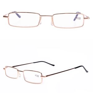 Floveme Læsebriller med styrke (+1,0-+4,0) med sikker opbevaring Guld +2.75
