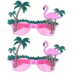 FMYSJ 2 stk Hawaii solbriller Creative Coconut Tree Flamingo Fotorekvisitter Briller Eyewear For Beach Hawaiian Party Summer (pink) (FMY)