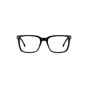 Boss Black-acetate optical frames with silver-tone signature hardware
