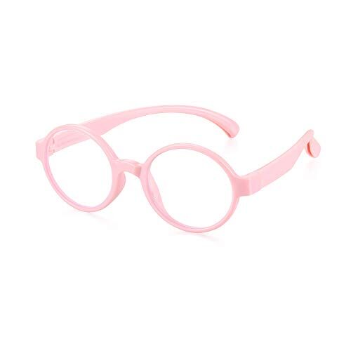 OMICE Kinderen Goggles Siliconen Frame Anti Straling Kids Computer Bril Brillen Anti Blauw Licht Glazen Video Gaming Brillen (Roze)