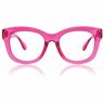 JiSoo Leesbril voor dames en heren, grote ronde dikke leesbril, F-roze