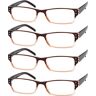 Eyekepper 4 stuks veren-scharnier leesbril, zon leesbril Bruin +0.75