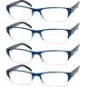 Eyekepper 4 stuks veren-scharnier leesbril, zon leesbril Blauw +2.00