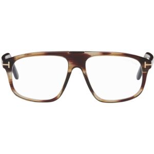 TOM FORD Burgundy Square Glasses  - 050 STRIPED BROWN HA - Size: UNI - male