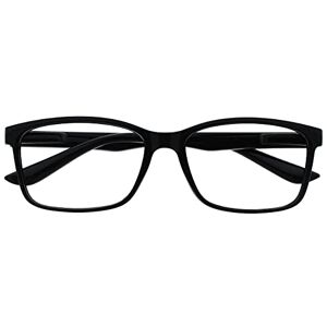 Opulize The Reading Glasses Company Black Readers Large Designer Style Mens Spring Hinges R83-1 +2.50