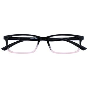 Opulize See Blue Light Blocking Reading Glasses Black to Pale Pink Computer Gaming Anti Glare Mens Womens B9-4 +2.00
