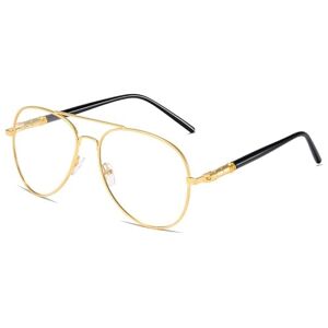 NEWADA Classic Aviator Metal Reading Glasses for Women, Blue Light Blocking Computer Goggle Readers, Anti Eye Strain Eyeglasses (Color : Gold, Size : +150)