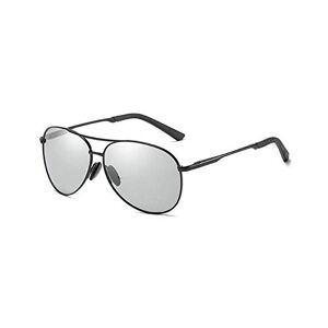 EYEphd Progressive Multi-focus Photochromic Reading Glasses Aviator Frame Sunglasses/UV400,Black,+1.25