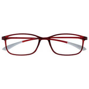 Opulize Ice Super Lightweight Reading Glasses Crystal Red Womens Mens Spring Hinges R61-Z +3.00