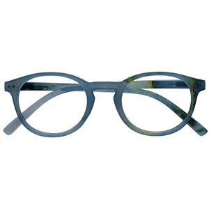 Opulize Zen Reading Glasses Cool Round Frame Pattern Spring Hinges Scratch Resistant Shiny Turquoise Mens Womens R24-Q +2.00