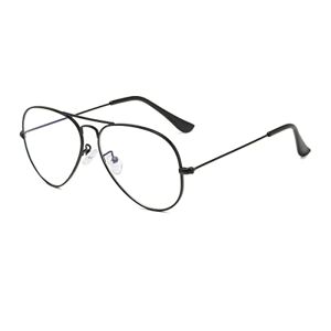 Junsika Aviator Blue Light Glasses For Women Men Classic Aviator Computer Glasses Clear Lens Metal Frame Eyeglasses