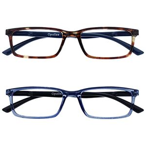 Opulize See 2 Pack Blue Light Blocking Glasses Brown Blue Computer Gaming Anti Glare Mens Womens BB9-23 +0.00
