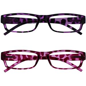 The Reading Glasses Company Purple & Pink Tortoiseshell Lightweight Readers Value 2 Pack Mens Womens RR32-54 +1.50