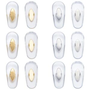 CRASPIRE 6 Pairs 2 Colors Replacement Nose Pads Platinum Golden Silicone Replacement Clip-on Soft Nose Pads Sunglasses Repair Kits for Aviator RB3025 RB3026 RB3030 Glasses Accessories