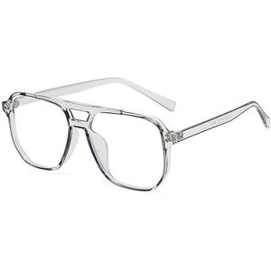 Ltsrll Oversized Aviator Square Reading Glasses, Large TR90 Frame Blue Light Blocking Computer Goggle Readers, Anti Glare (Color : Transparent, Size : +0.00)