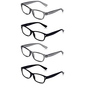 The Reading Glasses Company Dark Blue Grey Readers Value 4 Pack Mens Womens RRRR77-3377 +2.50