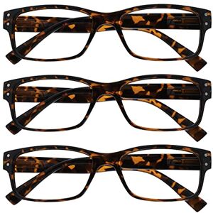 The Reading Glasses Company 3 Pack Mens Brown Tortoiseshell Large Designer Style Readers Spring Hinges RRR11-2 +1.50