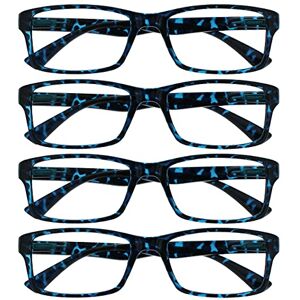 Opulize The Reading Glasses Company Blue Tortoiseshell Readers Value 4 Pack Designer Style Mens Womens RRRR92-3 +2.50