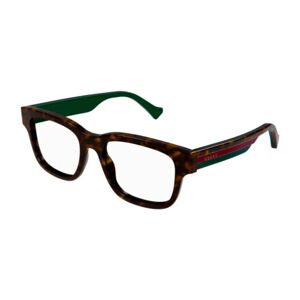 Gucci , Rectangular Eyeglasses Gg1303O-005 Havana ,Brown male, Sizes: 57 MM