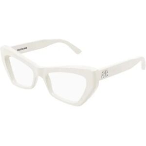 Balenciaga , White Frame Stylish Glasses ,White unisex, Sizes: 53 MM