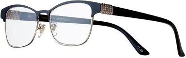 Foster Grant Women's Modera by Foster Grant Attina Crystal Accent Semi-Rimless Cat-Eye Reading Glasses, Size: +1.5, Multicolor