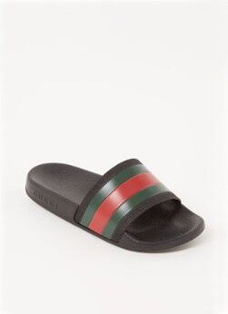 Gucci Slipper mit Logoaufdruck Schwarz 28