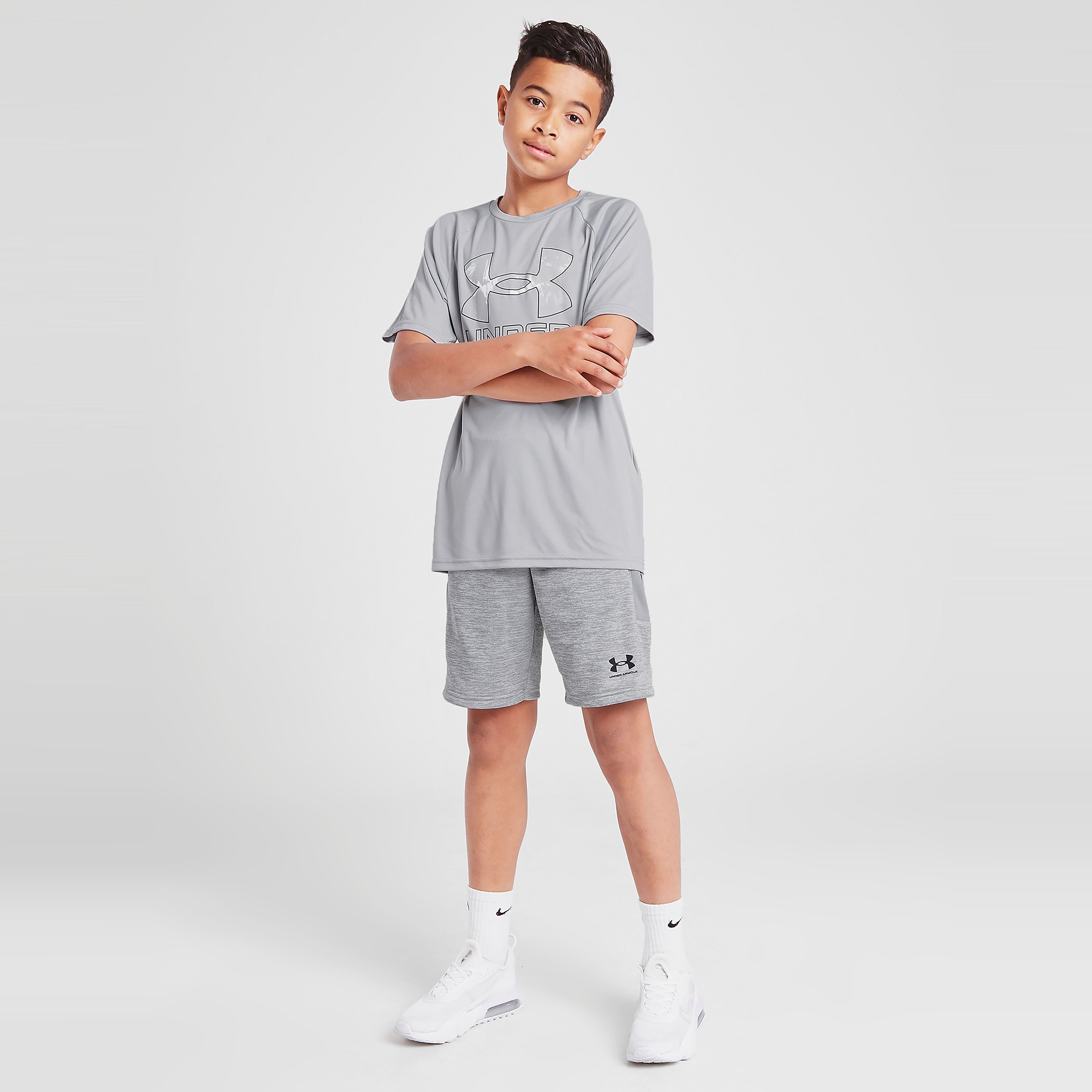 Under Armour Ua Armour Fleece Poly Shorts Junior - Grey - Kids  size: 10-11Y