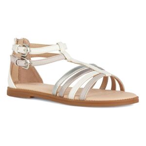 Geox Riemchensandale »J SANDAL KARLY GIRL«, Sommerschuh, Sandalette,... weiss-taupe-metallic Größe 40