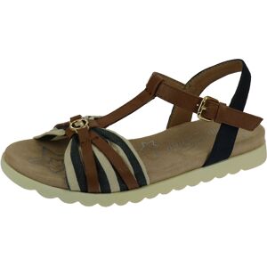 TOM TAILOR Riemchensandale, Sommerschuh, Sandalette, Barfussschuh, mit... braun-navy-beige Größe 40