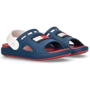 Tommy Hilfiger Badesandale »COMFY«, Sommerschuh, Poolslides, Barfussschuh,... blue-white Größe 33