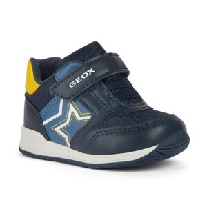 Geox Lauflernschuh »B RISHON BOY A«, Sneaker, Klettschuh mit coolem Sterneprint navy-gelb Größe 21