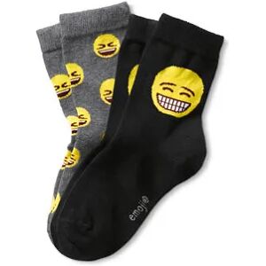 Tchibo - 2 Paar Socken »Emoji« - Schwarz/Meliert -Kinder - Gr.: 27-30 Baumwolle  27-30 unisex