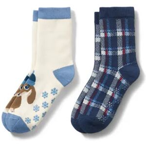 Tchibo - 2 Paar Kleinkinder-Antirutsch-Socken mit Dackel-Jacquard - Weiss/Kariert -Kinder - Gr.: 31-34 Baumwolle 1x 31-34 unisex